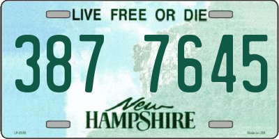 NH license plate 3877645
