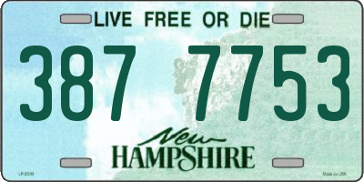 NH license plate 3877753