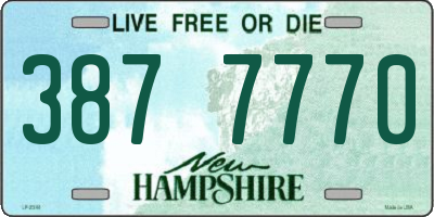 NH license plate 3877770