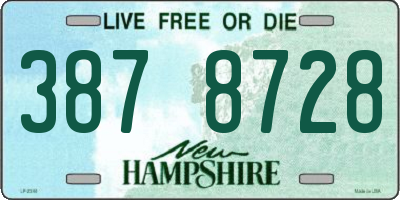NH license plate 3878728