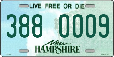 NH license plate 3880009
