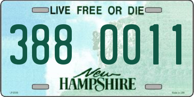 NH license plate 3880011