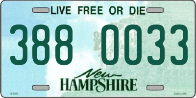 NH license plate 3880033