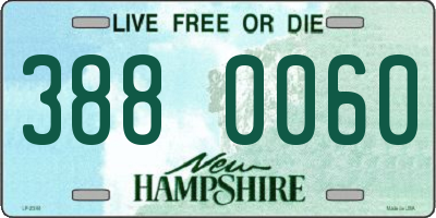 NH license plate 3880060