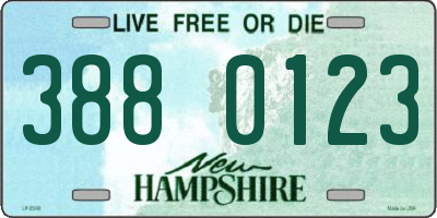 NH license plate 3880123