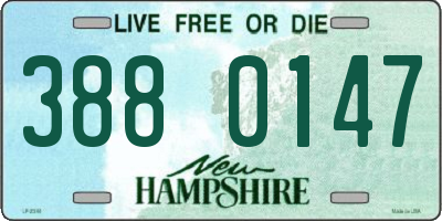 NH license plate 3880147