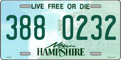 NH license plate 3880232