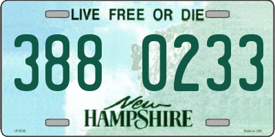NH license plate 3880233