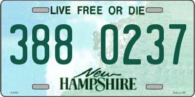 NH license plate 3880237