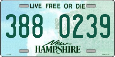NH license plate 3880239