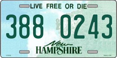 NH license plate 3880243