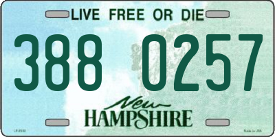 NH license plate 3880257