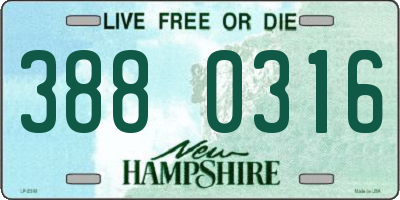 NH license plate 3880316