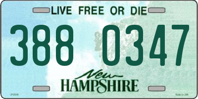NH license plate 3880347