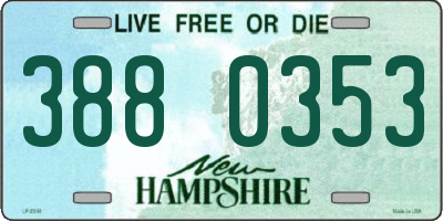 NH license plate 3880353