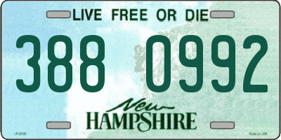 NH license plate 3880992