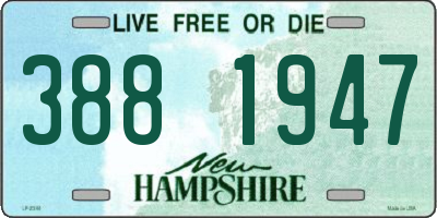 NH license plate 3881947