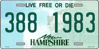 NH license plate 3881983