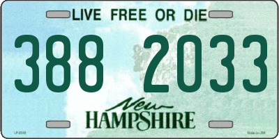 NH license plate 3882033