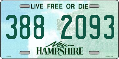 NH license plate 3882093