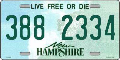 NH license plate 3882334