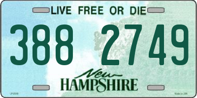NH license plate 3882749