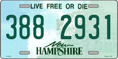 NH license plate 3882931