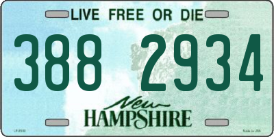 NH license plate 3882934