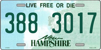 NH license plate 3883017