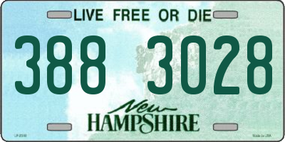 NH license plate 3883028