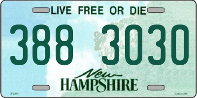 NH license plate 3883030