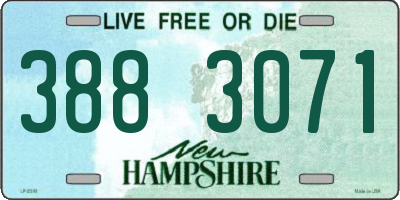 NH license plate 3883071