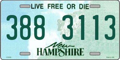 NH license plate 3883113