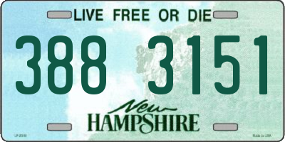 NH license plate 3883151