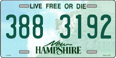 NH license plate 3883192