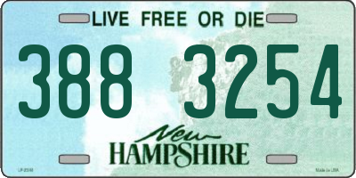 NH license plate 3883254