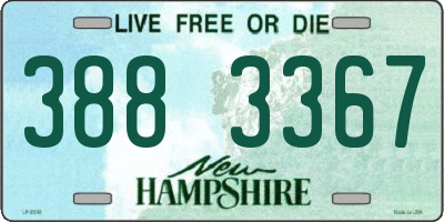 NH license plate 3883367