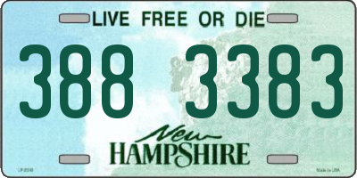 NH license plate 3883383