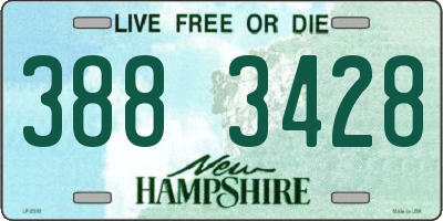NH license plate 3883428