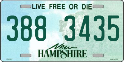 NH license plate 3883435