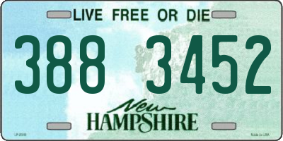 NH license plate 3883452