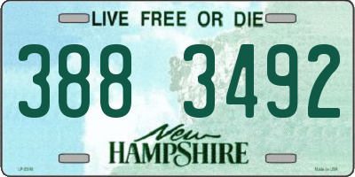 NH license plate 3883492