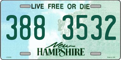 NH license plate 3883532
