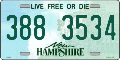 NH license plate 3883534