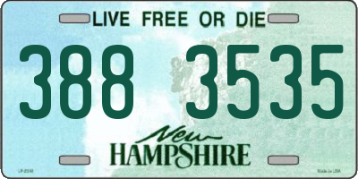NH license plate 3883535