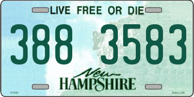 NH license plate 3883583