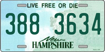 NH license plate 3883634