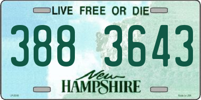 NH license plate 3883643