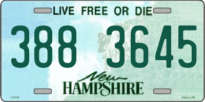 NH license plate 3883645