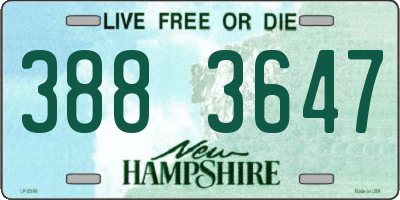 NH license plate 3883647
